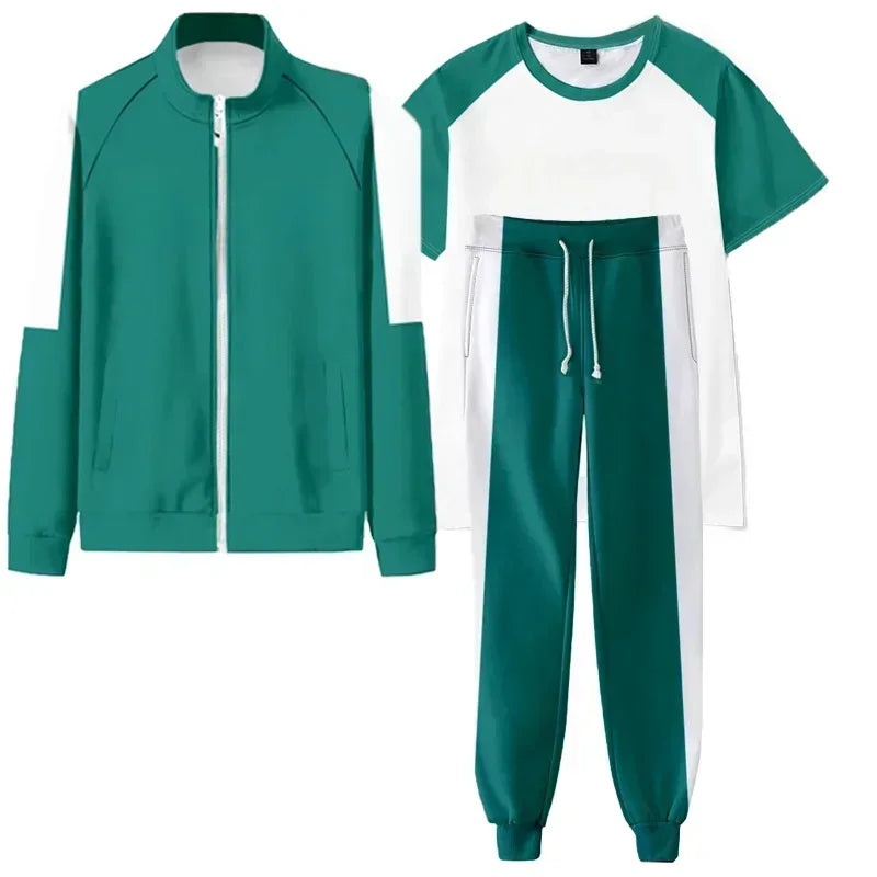 Cosliy New 2025 Squid Player Seong Gi-hun Cosplay Costume 456 Tracksuit Calamari Disguise Halloween Clothes Men Women Kids Boys