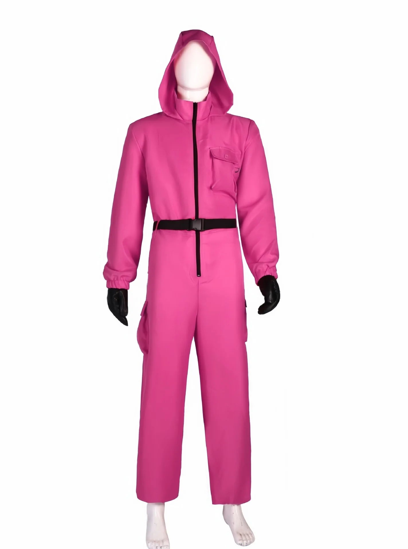 New Red Game Jumpsuit Cosplay Party Tracksuit Outfits Props Role Play Classic Costume From Korean TV Belt Full Mask Set
