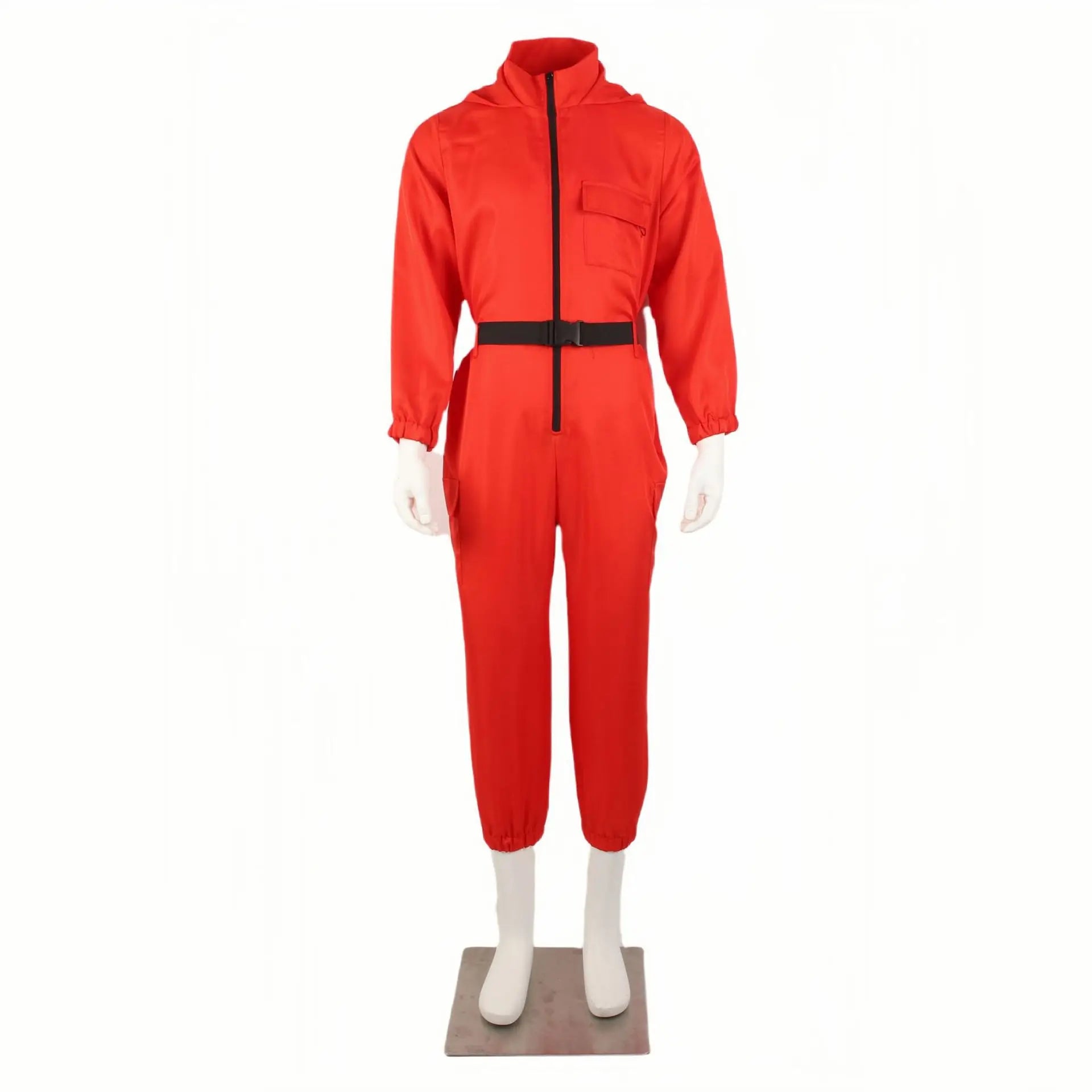 New Red Game Jumpsuit Cosplay Party Tracksuit Outfits Props Role Play Classic Costume From Korean TV Belt Full Mask Set