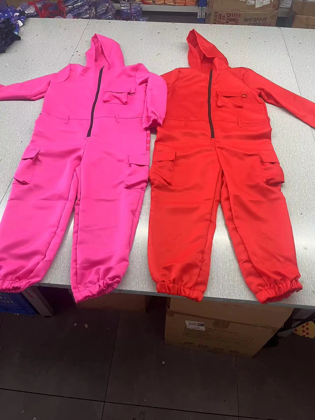 New Red Game Jumpsuit Cosplay Party Tracksuit Outfits Props Role Play Classic Costume From Korean TV Belt Full Mask Set
