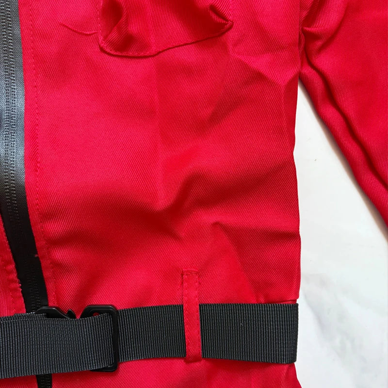 TV Calamari Game Guard Cosplay Costume Red Jumpsuit Outfit Adult Teenagers Tracksuit Hooded Overall Belt Gloves Mask Set Hallowe