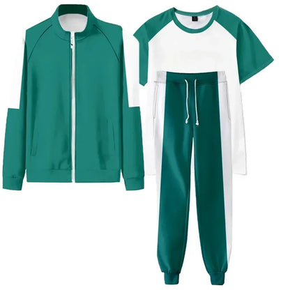 Cosliy New 2025 Squid Player Seong Gi-hun Cosplay Costume 456 Tracksuit Calamari Disguise Halloween Clothes Men Women Kids Boys