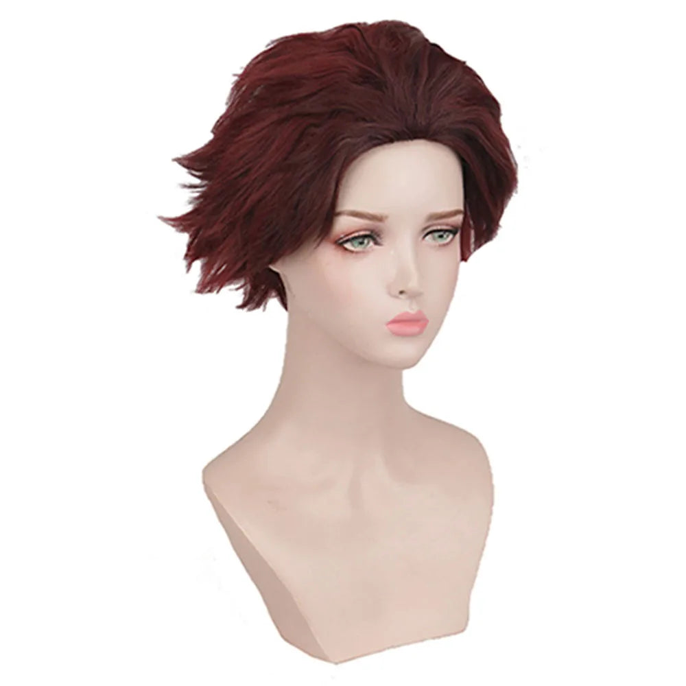 Anime Demon Slayer Kamado Tanjirou Cosplay Costume Kimetsu No Yaiba Cartoon Costume Sutis Wigs Halloween For Kids Adult CosParty