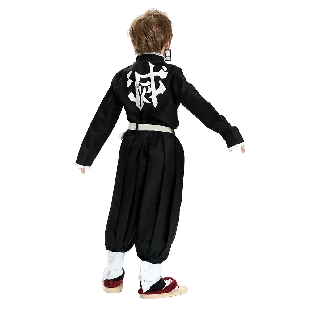 Anime Demon Slayer Kamado Tanjirou Cosplay Costume Kimetsu No Yaiba Cartoon Costume Sutis Wigs Halloween For Kids Adult CosParty