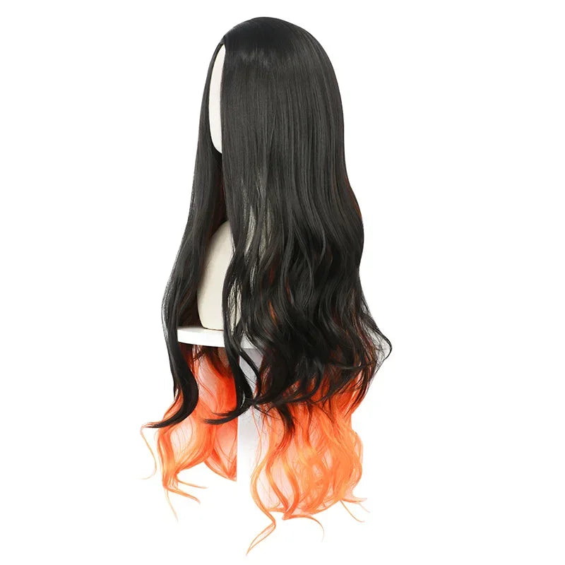 Anime Kimetsu No Yaiba Kamado Nezuko Cosplay Costume Kimono Demon Slayer Cosplay Wigs Hairs Halloween Carnival Women Outfit