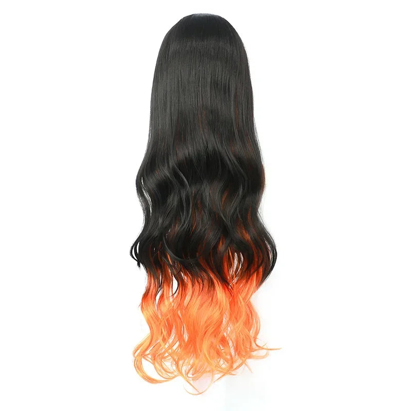 Anime Kimetsu No Yaiba Kamado Nezuko Cosplay Costume Kimono Demon Slayer Cosplay Wigs Hairs Halloween Carnival Women Outfit