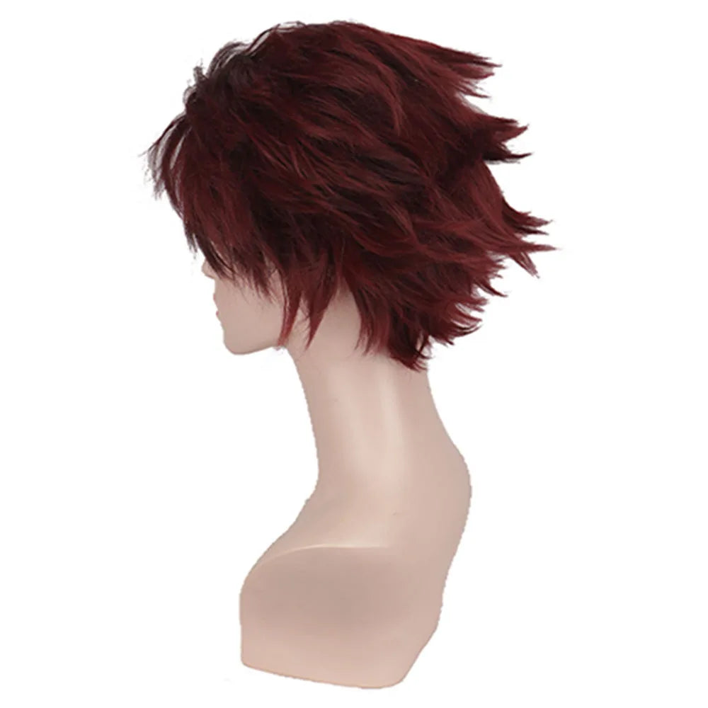 Anime Demon Slayer Kamado Tanjirou Cosplay Costume Kimetsu No Yaiba Cartoon Costume Sutis Wigs Halloween For Kids Adult CosParty